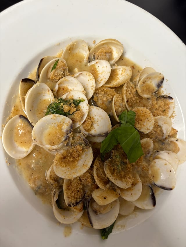 Clams Oreganata Appetizer.